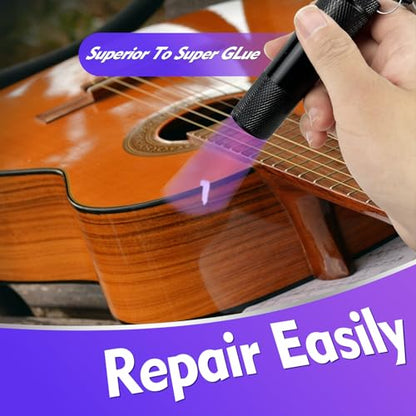 EDSRDXS 10ml UV Welding Resin Bonding Glue Kit with 3W UV Light | Bonds glass, metal & plastics. Clear weld for home repairs. Thin tube for precise drops.