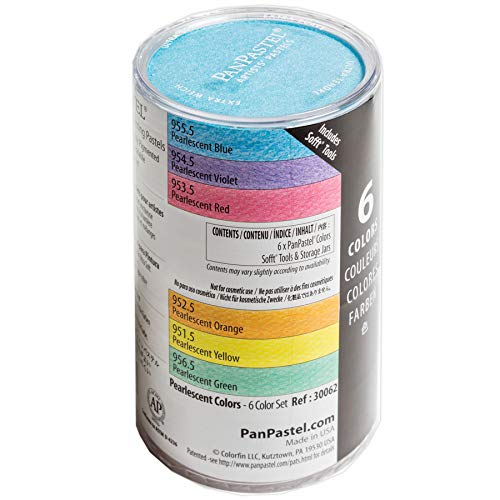 PanPastel Artist Pastels by GOLDEN, Pearlescent Colors Set, 6 Color, Professional Artist Pastels, Unique Pan Format (cake-like) - color: Multicolor