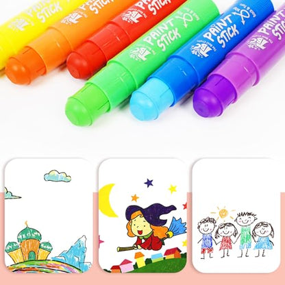 TBC The Best Crafts Paint Sticks, 12 Colors Pastel, Washable, Non-toxic, Tempera Paint Sticks for Kids and Students - color: 12 Colors Pastel