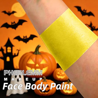 Yellow Face Paint Stick Waterproof Eye Black Smooth SmudgeProof Body Paint High Pigment for Sports Events Halloween SFX Makeup Sun Creature Cartoon Hero and Bright Character Looks - color: Yellow