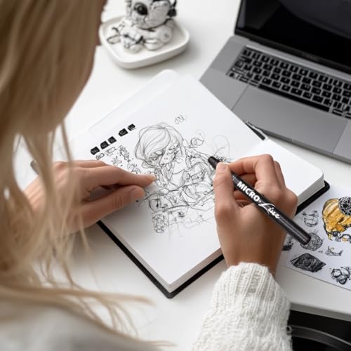 Micro-Pen Fineliner Ink Pens, 13 Pack Black Micro Fine Point Drawing Pen Waterproof Archival Ink Multiliner Pens for Artist Illustration, Sketching, Technical Drawing, Anime, Manga