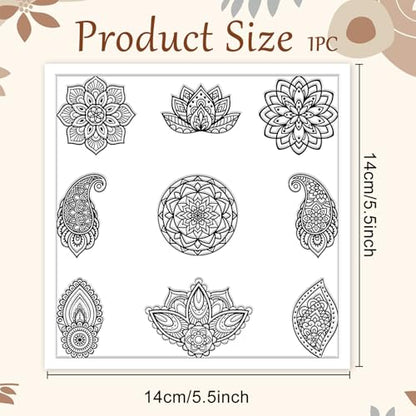 CHGCRAFT Mandala Polymer Clay Texture Sheets Single Mandala Floral Paisley Pattern Silicone Texture Stamp Clay Texture Mat Modeling Pattern Pad Sheets for Jewelry and Earrings Tools, 5.5x5.5 inch - style: Single Mandala