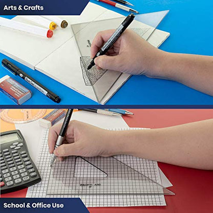 Pacific Arc Drafting Triangle, 4-inch, 45/90 Degrees, w/Inking Edge, Topaz - color: Topaz, size: 4-in, 45/90 degrees