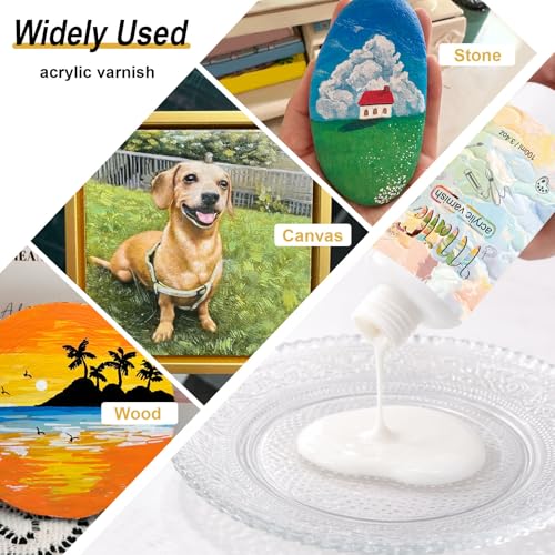 Matte Varnish for Acrylic Painting，200ml Acrylic Paint Varnish，Clear Varnish Keeps Paintings from Yellowing, Cracking, Maintains Permanent Color（Matte） - size: matte