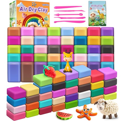 Air Dry Clay 76 Colors, Modeling Magic Clay Gift for Kids | Clay Set, 5 Sculpting Tools, Arts Crafts Gift, For Kids and Beginners - color: 76 Colors