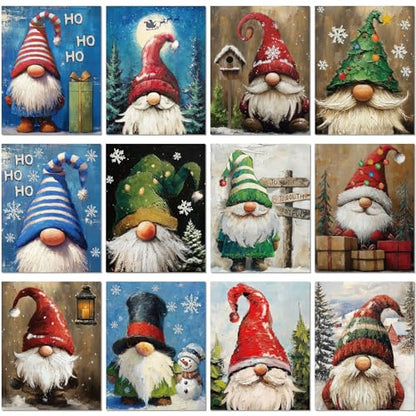 Sherr 12 Pcs Pre Drawn Canvas Pre Printed Canvas for Adults Sip and Paint Party Canvases Painting Kit for Summer Easter Mother's Day Party Favor(Christmas Gnome,8 x 10 Inch) - size: 8 x 10 Inch, style: Christmas Gnome