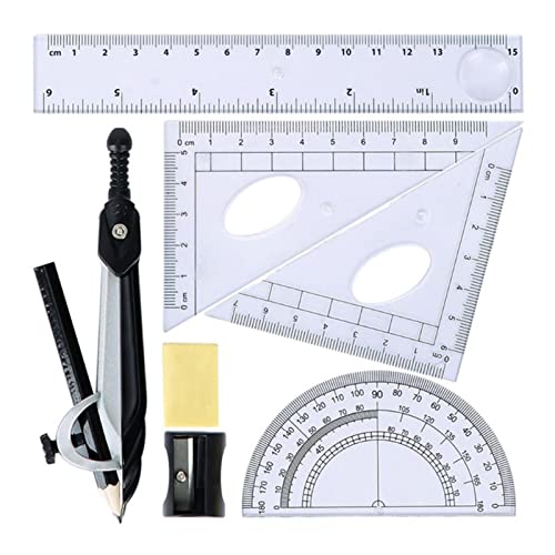Drawing Compass Drafting Tools Mathematics Compass Geometry Drawing Compass Ruler Triangle Ruler Mathematics Tool Set School Desktop Supplies Math Ruler Kit