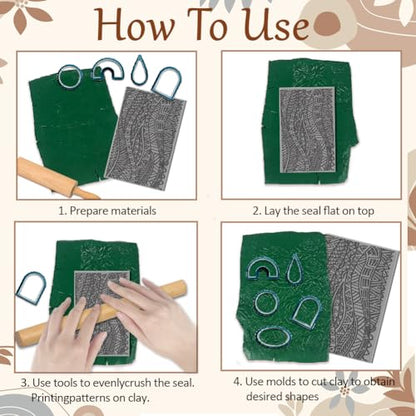 CHGCRAFT Tribal Clay Texture Mat Clay Modeling Pattern Pad Vintage Waves Texture Sheets for Polymer Clay Making Earrings Jewerly Tools, 3.9x2.6x0.1inch - style: Tribal pattern