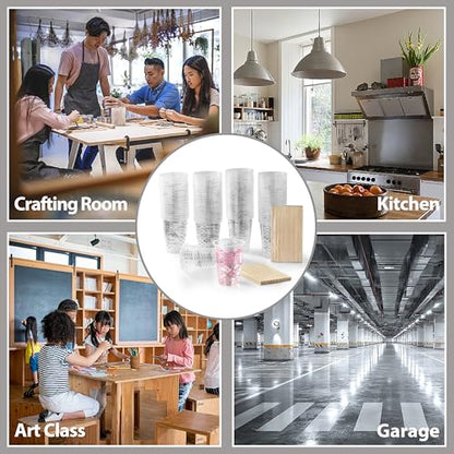 120pcs 8oz Graduated Clear Plastic Resin Epoxy Paint Measuring Cups with 120pcs Wooden Stirring Sticks for Mixing Paint, Pigments, Epoxy Resins, Resins