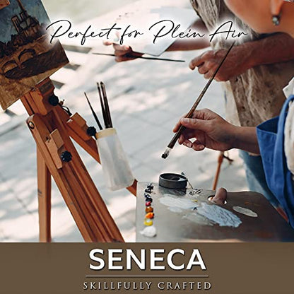 Seneca Artist Brushes by Willow Wolfe, Professional Synthetic Bristle Paint Brush for Acrylic, Oil and Water Mixable Oil, Series 1700, 4 Bright - size: 4