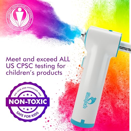 Air Brush Marker Sprayer Set for Kids w 12 Washable Markers & 20 Stencils | Creative Activity for Boys & Girls Ages 5 6 7 8 9 – Arts & Crafts DIY Travel Indoor & Outdoor Perfect Kids Birthday Gift