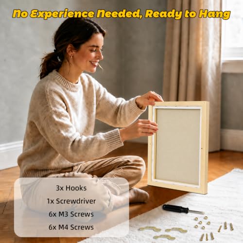 3 Pack Floater Frame Canvas with 8x10、11x14 、12x16 Canvas – Gallery Wrapped Canvas Set with Cotton-Linen Blend (400 GSM), 15 oz Acid-Free, Warp Resistant, Ready to Hang for Oil & Acrylic - size: 3pk- 8x10" to 12x16" Canvas