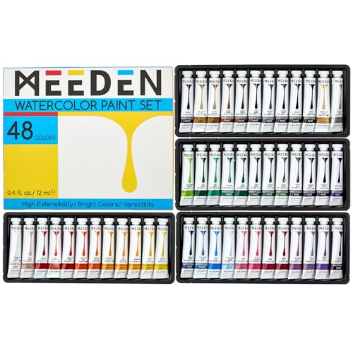 MEEDEN Watercolor Paint Tubes Set - 48 x 12ml (0.4 oz) Colors Painting Set Art Supplies - Non Toxic Water Color Paint for Adults Beginners Students - color: 48 Colors