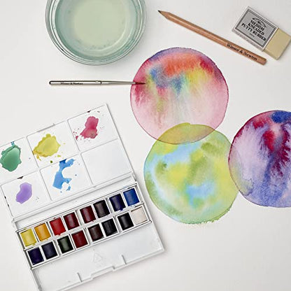 Winsor & Newton Cotman Watercolor Paint Set, Complete Pocket Set, 16 Half Pan w/ Brush, Eraser, Mixing Palette - style: 16 Half Pan Complete Pocket Set