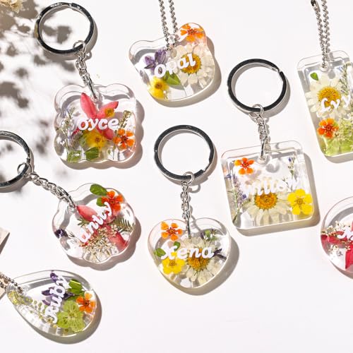 LET'S RESIN Keychain Resin Molds Silicone with Hole, 16 Cavities UV Resin Jewelry Pendant Mold for Beginner, Epoxy Resin Molds for Keychain Pendant Jewelry Making - color: Geometric Keychain Molds
