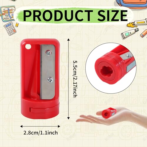12 Pack Carpenter Pencil Sharpener Portable Manual Pencil Sharpener Cutter Woodworking Pencils Cutter Shaver Narrow Sharpening Tool for Woodworking Tool (Red, Black, Blue)