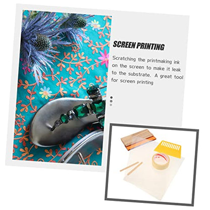 HOODANCOS 1set Screen Printing Squeegee Kit for Graphic and Textile Applications Scraper for Home Printing Silk Screen Accessory
