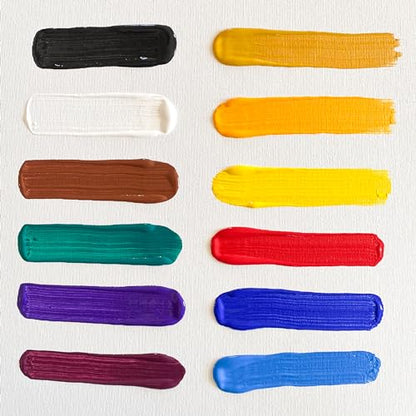 milo Acrylic Paint Set of 12 Colors | 8 oz Bottles | Student Primary Colors Acrylics Painting Pack | Made in the USA | Non-Toxic Arts & Crafts Paints for Artists & Hobby Painters - style: Primary Set 12 x 8 oz