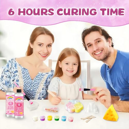 HOOLYUK Taba Toy Squishy Kit, DIY Squishy Making Kit 1:1 AB Liquid Silicone, FuFu Squishy Kit with Mold - Stress Relief Entertainment Gifts for Any Occasion