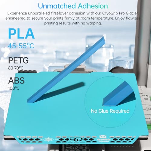 BIQU CryoGrip Pro Glacier for Bambu-Lab A1 Mini 3D Printer 184x184mm Panda Build Plate Double Sided Fine Textured Plate Upgrade Removable Surface Platform High Adhesion & Easy Clean Spring Steel Sheet - style: Glacier-Original(A1 Mini)