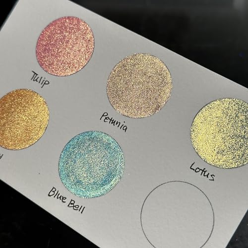 IUILE Handmade Watercolor Paints - Flower Field Half Pan Set (5 colors) - color: Flower Field
