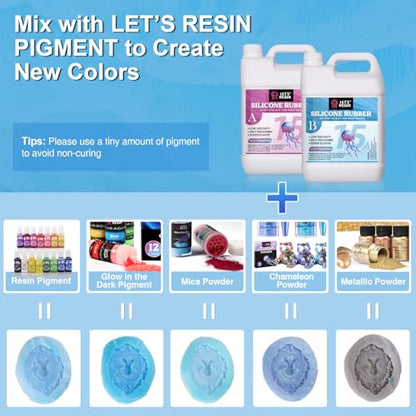 LET'S RESIN Silicone Mold Making Kit 15A, 4H Faster Curing Liquid Silicone Rubber, Super Elastic Translucent Clear Mold Making Kit, Molding Silicone for Silicone Molds, Soap Making, Clay(22lbs) - size: 352oz