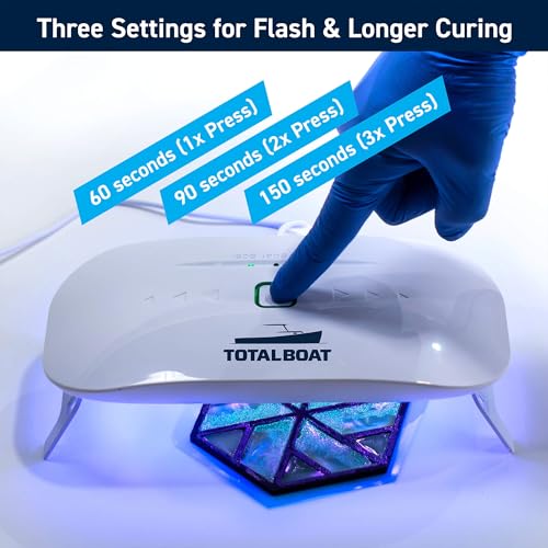 TotalBoat UV Light for Resin Curing | 36W Large UV Resin Lamp with Timer Settings (60s, 90s, 150s) and 24 LEDs for Fast, Even Cures | Use for Jewelry, Crafts, Molds, Decor, and DIY Projects