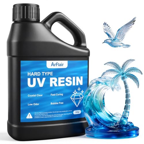 Arflair 500g UV Resin, Crystal Clear UV Resin for Beginners and Professionals, Hard Type Kit for Jewelry Making, DIY Craft, Decor - size: 500g