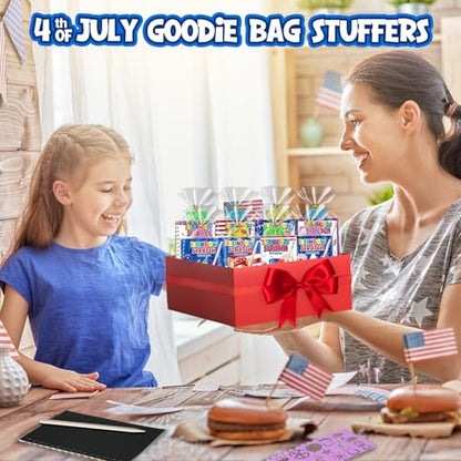 Party Favors for Kids: 24 Pack 4th of July Rainbow Scratch Art Notebook Classroom Supplies Bulk for Girls Boys Goodie Bags Stuffers, Independence Day Party Gift Kid Crafts - style: 24 Pack Independence Day