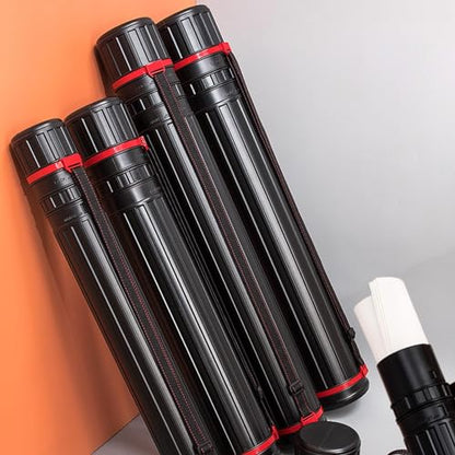 Colaxi Expandable Poster Tube with Shoulder Strap, 17.7-28.3 in Telescoping Drawing Tube for Artwork and Document Storage, Black