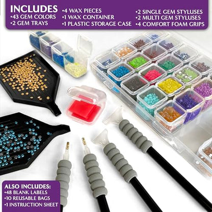 ArtSkills Diamond Painting Kit, Diamond Art Ready to Hang Framed Canvas with Storage and Accessory Kit, Highland Cow, 3 Stretched Canvas Panels, 14” x 7” Each - color: Highland Cow