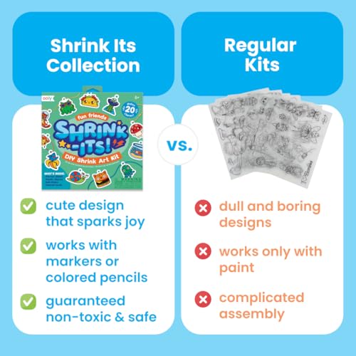 Ooly 24 PC DIY Shrinking Art Kit for Kids, 20 Plastic Pre Cut Charms and More, No Mess Creative Activity Bracelet Making Kit - BFF - color: BFF Bracelet Kit