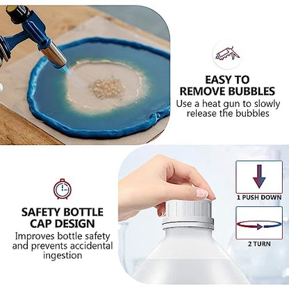 Epoxy Resin 1 Gallon Kit, Crystal Clear Epoxy Resin High Gloss, Easy Mix 1:1 Bubbles Free Art Resin for Coating and Casting, Countertop, Table Top, River Tables, Jewelry, Craft DIY, Molds - size: 1 Gallon