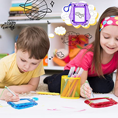 Outus 24 Pcs Mini Magnetic Drawing Boards Goodie Bags Stuffers for Kids Backpack Keychain Clip Drawing Board Erasable Sketch and Painting Pad for Classroom Rewards Party Favors (Bear) - style: Bear