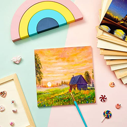 Kathfly 12 Pcs 8 x 8'' Wood Panel Boards, Unfinished Wood Canvas Panels for Painting Crafts DIY Drawing Pouring Art Projects - size: 8 x 8 Inch