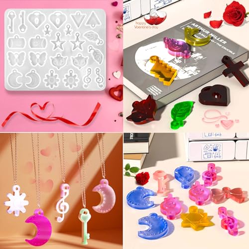 4Pack Valentine's Day Earring Resin Silicone Molds Kit, Love Heart Shape Resin Mold with200Pcs Earring Hook Jump Ring for Epoxy Resin Casting DIY Craft Earring Jewelry Making (4 Packs White) - color: 4 Packs White