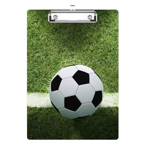 Soccer Ball Clipboard Decorative Clip Board with Metal Clip A4 Standard Size 12.5" X 8.7" for Teacher Students Nurses Office - color: Soccer Ball