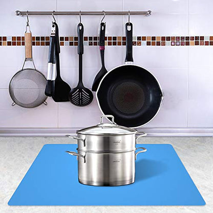 Silicone Placemats, Food-Grade Non-Slip Waterproof, Dining, Stain Resistant, Countertop Protector, Kitchen Counter Mat, Heat Resistant, Baking mat Dishwasher Safe (23.6"×15.7"-1pack, Blue) - color: Blue, size: 23.6"×15.7"-1pack