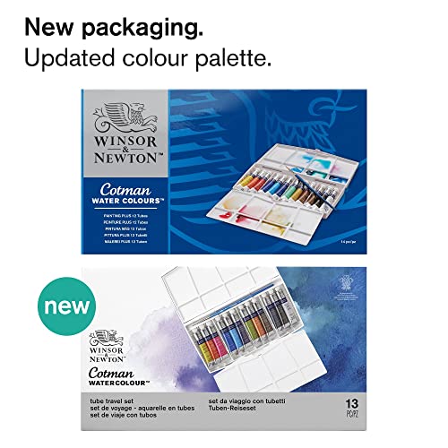 Winsor & Newton Cotman Watercolor Paint Set, 12 Colors, 8ml (0.27-oz) Tubes w/ Brush - style: 12 Tube Travel Set 8ml