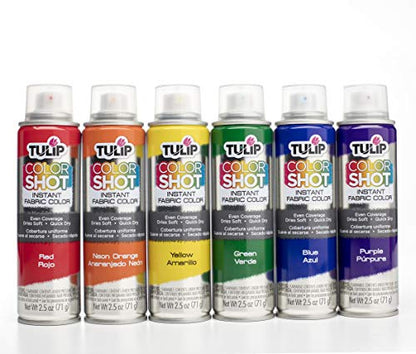 Tulip COLORSHOT Permanent Spray Paint for Fabric, Quick Dry, Dries Soft, Colorful, Rainbow