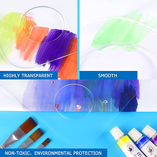 Tamaki 2 Pack 11.8 x 7.9 Inch Acrylic Paint Palette with Thumb Hole Clear Paint Pallet, Easy Clean Non-Stick Artist Pallet for Oil Watercolor Craft DIY Art Painting Palette - size: 11.8 x 7.9 inch