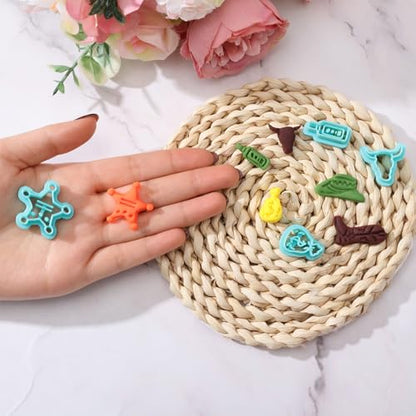 ORIGACH 12 Pcs Western Cowboy Clay Cutters, West Cowboy Polymer Clay Cutter for Earring Making Cowboy Hats Clothes Boots Revolvers Clay Cutters for Jewelry Making - style: Western Cowboy