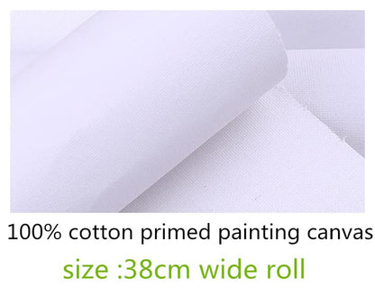 Canvas Roll Linen, Canvas Roll for Painting: 38cm Wide Primed White Cotton Linen, Lengths 1m,5m,10m,30m(5m Long Roll) - color: 5m Long Roll