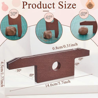 Amylove 3 Pieces Pottery Tools Cutting Clay Trimming Tool Includes Wood and Wire Bevel Cutter Fettling Knife for Pottery and Ceramics and Sculpting (Reddish Brown) - color: Reddish Brown