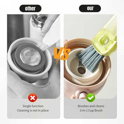 3 in 1 Cup Lid Cleaning Brush, 2024 New Portable Crevice Cleaning Brush Set for Baby Bottle Gap Tight Spaces Cup, Rotatable Cup Lid Cleaner Cup Mouth Scrubber - color: C-red