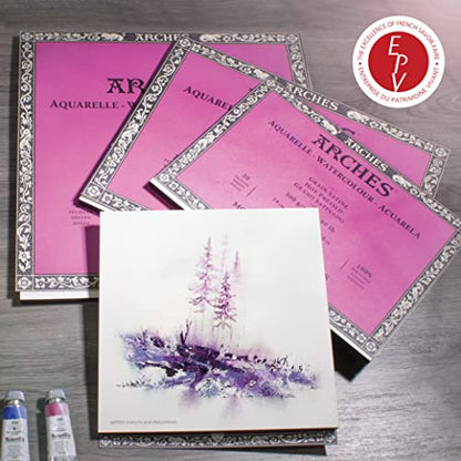 Arches Watercolor Paper Block, Hot Press, 11" x 14", 140 pound - size: 11"x14", style: Hot Press
