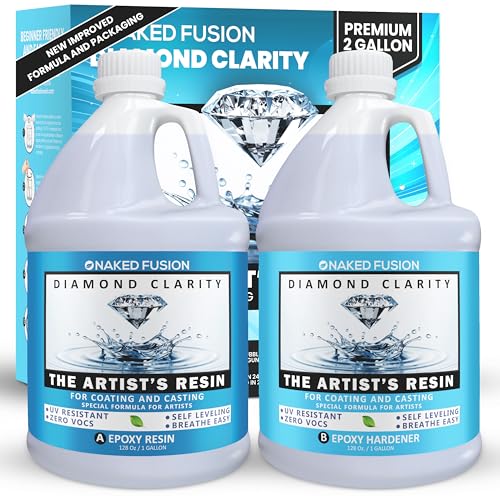 Epoxy Resin Art Resin Crystal Clear Formula -2 Gallon Kit -The Artist's Resin for Coating, Casting, Resin Art, Geodes, Tabletop, Bar Top, Live Edge Tables, River Tables- Non-Toxic - color: The Artist's Resin New Formula 2 GALLON