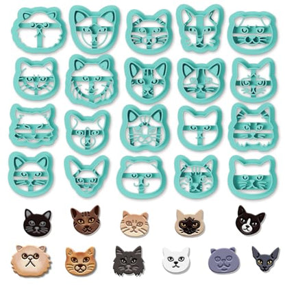 ORIGACH 20 Pcs Small Stud Cute Cat Polymer Clay Cutters Set Earring Clay Cutter DIY Craft Supplies for Earring and Jewelry Making - style: Cat