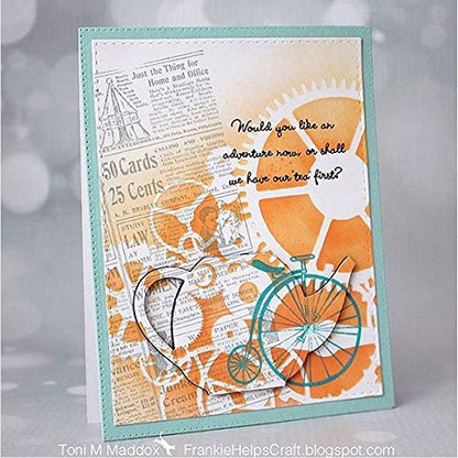 The Crafter’s Workshop - Reusable Mechanical Stencil for Painting and Crafts – Time and Gear Motif for Journaling and Canvas – 2 Pk, 6" x 6" – Gears/Time Travel 6x6 - style: Gears / Time Travel 6x6