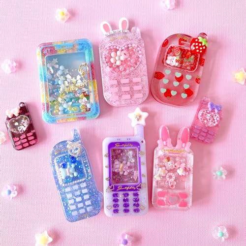 FUNSHOWCASE Resin Shaker Molds Set Mobile Phones Keychain Charm Pack of 8 Silicone Trays Seal Films Precision Tip Applicator Bottle Kit Bundle - color: Mobile Phones Craft Pack of 8